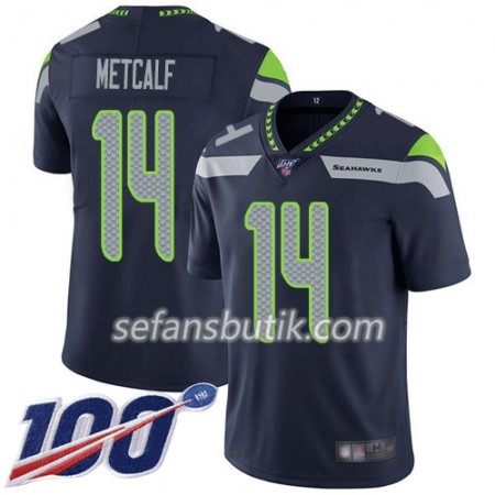 Seattle Seahawks Tröjor D.K. Metcalf 14 Nike Blå 100th - Herr Seattle Seahawks Tröjor D.K. Metcalf 14 Nike Blå 100th - Herr